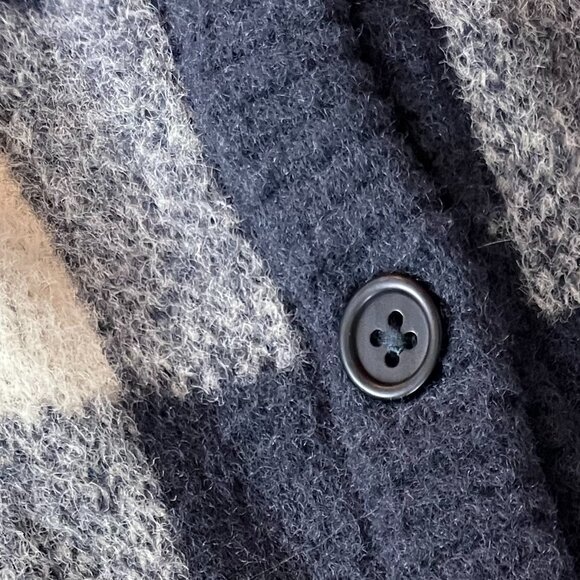 ZARA Navy Checkered Soft Cardigan 2T - Picture 2 of 2